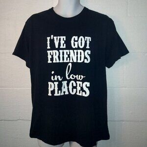 Friends In Low Places T-Shirt Garth Brooks 90s Country Lyrics Adult Size Large